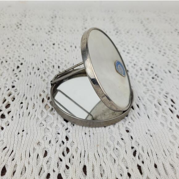 Vintage IW Rice Imports Japan Floral Flowers Folding Double Makeup Comact Mirror - Picture 8 of 8